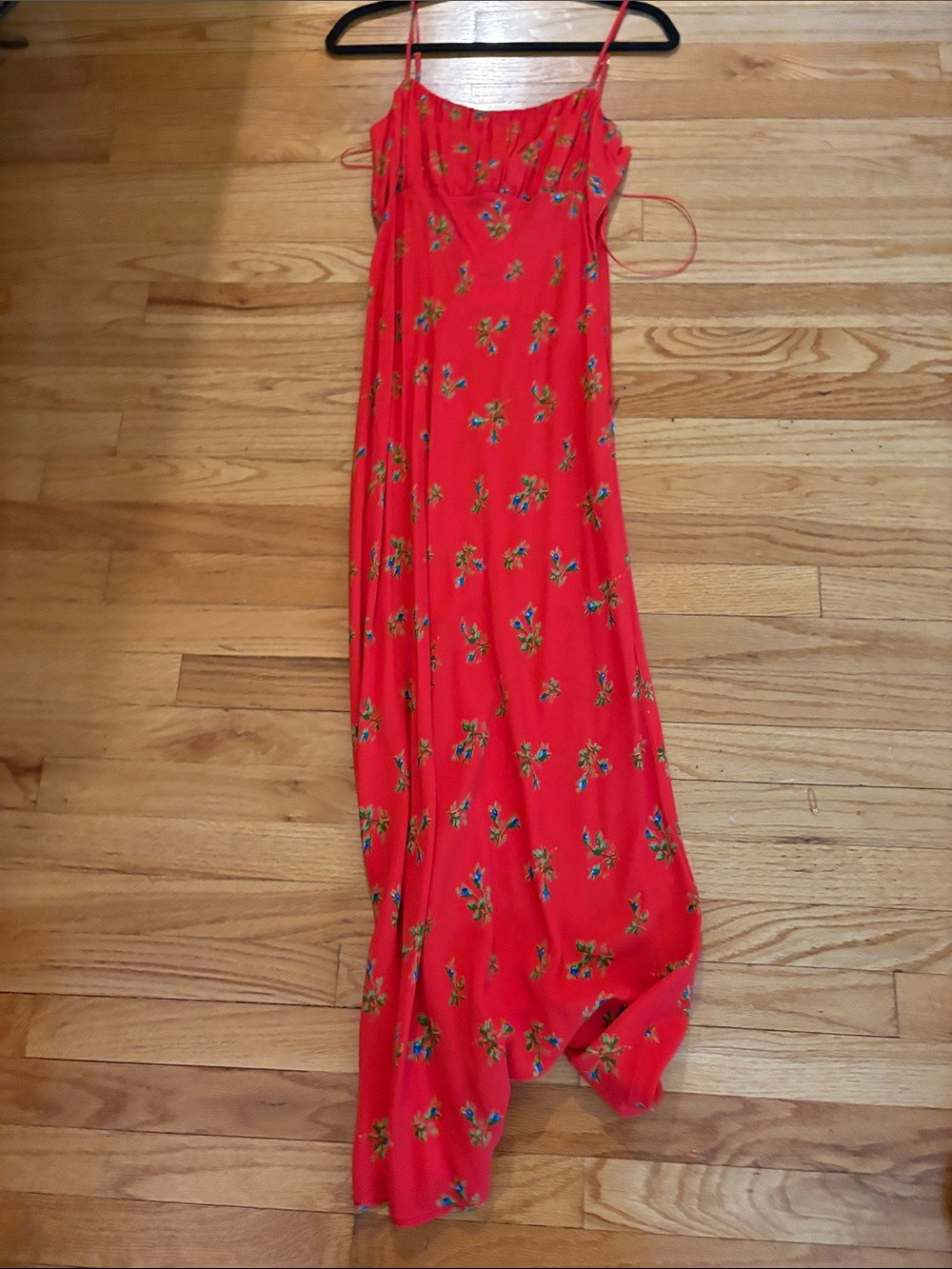 Kitri Red Floral Spaghetti-Strap Maxi Dress